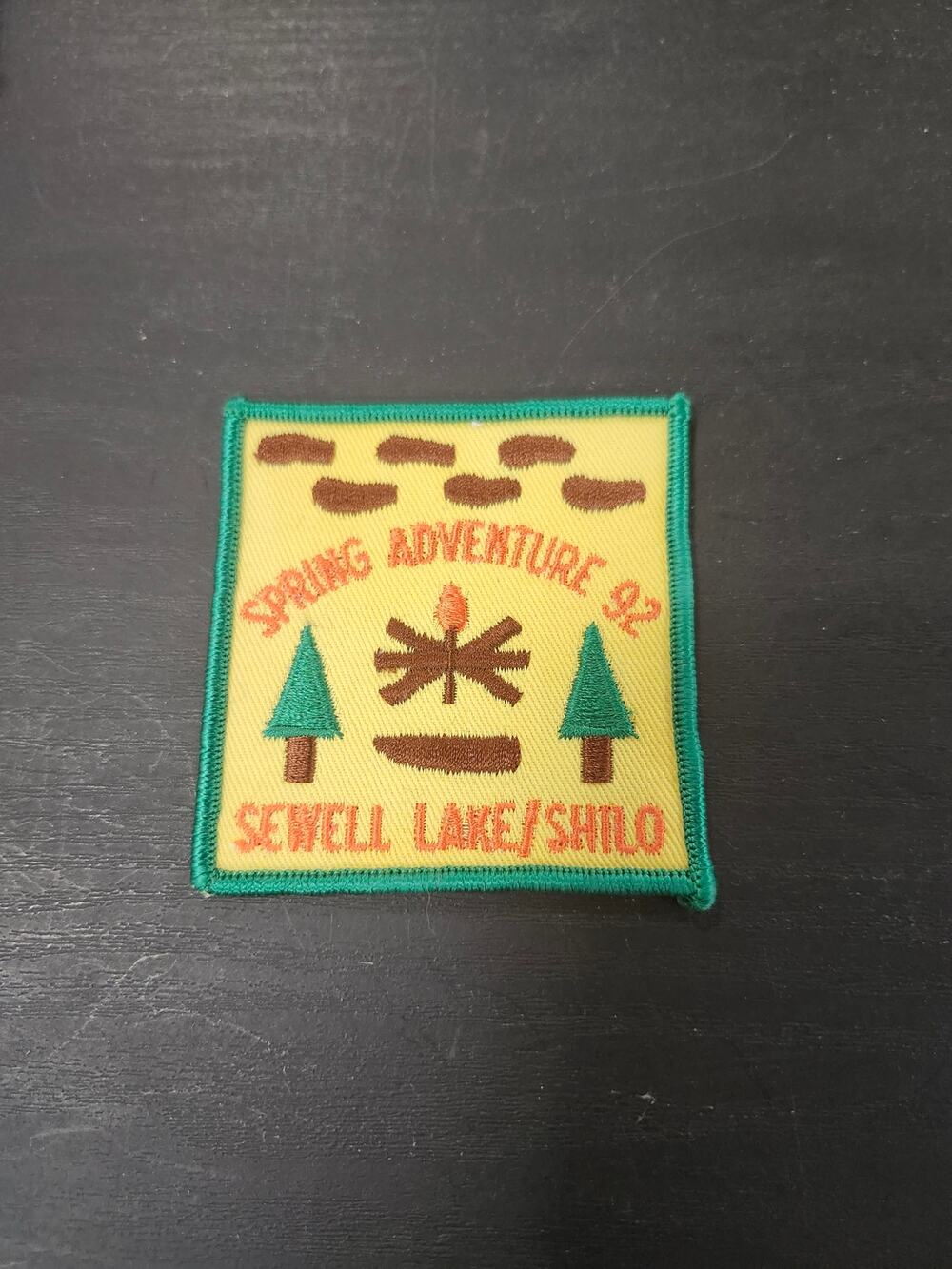 Vintage 1992 Sewell Lake/Shilo Spring Adventure Camp Patch Scouts Camping Canoe